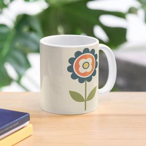 Mugs Retro Daisy - Orange And Cream Coffee Mug Cups For Tea Set Thermal To Carry
