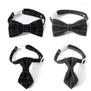 Dog Apparel British Style Pet Bow Tie Adjustable Cat And Collar Bell Accessories
