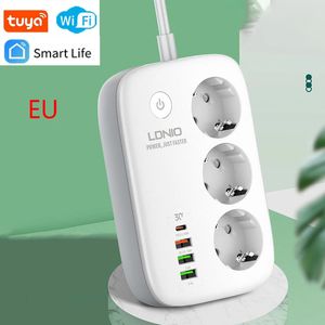 Smart Power Strip Tuya Wi -Fi Gniazdo Eu Kabel wtyk adapter rozrządu z 3 USB Port Bluetooth Life App 240318