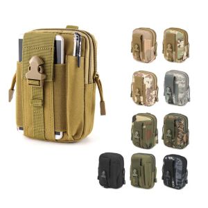 Sacchi tattici resistenti all'usura MOLLE Case, tasca per telefono impermeabile in nylon, borsa per la vita militare, accessori per l'abbigliamento da caccia
