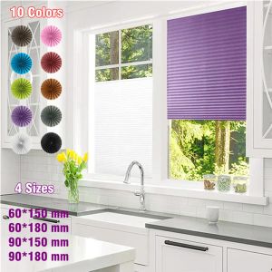 Fönsterluckor 10 färger Selfadhesive Blackout Pleated Paper Shade Pleated persienner Gardiner för kök badrumskontor Balkong Windows Shades