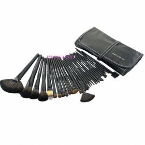 Brand New 32 em 1 Black Makeup Brushes Set Kits Profial Face Cosméticos Batom Eyeshadow Powder Brushes com saco F5C5 #