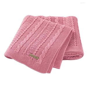 Blankets Swaddling Baby Ddle Wrap 100 80Cm Solid Born Bebes Stroller Bedding Basket Blanket Super Soft Children Knitted Quilts Er Drop Ot82M