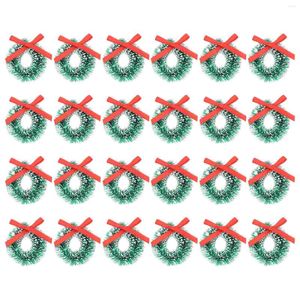 Fiori decorativi 24 pezzi Ghirlanda natalizia Ghirlanda sospesa Mini giocattolo Paesaggio in miniatura Decorazione casa Artigianato verde artificiale Pino