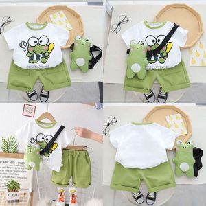 2024 New Children's Boys Cartoon Short Sleeve Sports Shorts Summer Summer Two Piece Set 00011