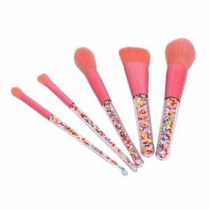 Fluffiga sminkborstar Set Candy Color Kabuki Brush Loose Powder Brush get Hår Mjukt hår Eye Shadow Brush Makeup Tools W0IL#