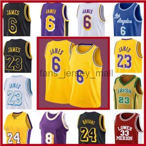 Uzay Jam 2 Tune Squad NCAA 6 LBJ 23 3 Anthony Los Bryant Davis Angeles Basketbol Forması James Lower Merion College LeBron Dikişli Jersey S16