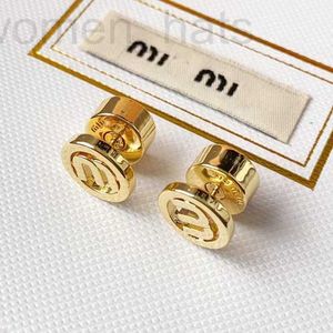 Stud designer 18k gold M brand letters earrings stud for women retro vintage luxury round circle double side wear Chinese earring ear rings engagement jewelry H4ET