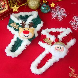 Dog Apparel Pet Christmas Scarf Cat Small Coupon Elk Old Man Decoration Handmade Crochet Neckpiece Holiday Bow Tie