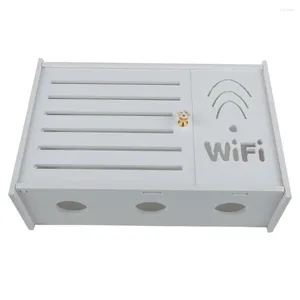 Hooks Diy White Wireless WiFi Router Shelf Storage Box Home Socket Decet Wall-Montered TV Set-Top Rack Cable Organizer