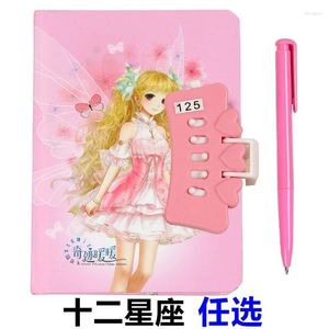 Cartoon Password Book For Boys And Girls With Lock Diary Ancient Style Simple Cute Student Notebook Sketchbook