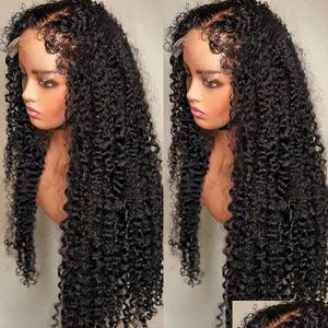 New Lace Wigs Launched Kinky Edges Curly Baby Hair Human Wig 360 Fl Natural Hd Frontal Front Pre Plucked Jerry Curl Drop Delivery Prod Dh2nr 722 Wigs