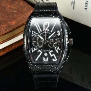 FM Carved Fish Scale Pattern Business Men's Multifunctional Six Needle Scanning Second Calendar Pointer Watch