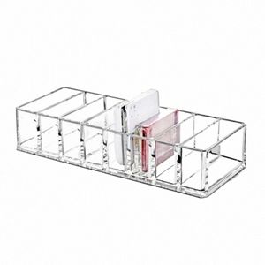 Clear Acrylic Makeup Brushes Organizer Holder Lipstick Stand Case Desktop smycken Box Cosmetic Tray med 8 slots Rensa 8 slots V7PO#