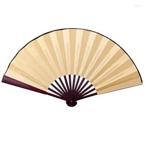 Decorative Figurines Inch10 Inch Silk Cloth Blank Chinese Folding Fan Wooden Bamboo Antiquity For Calligraphy Painting Drop
