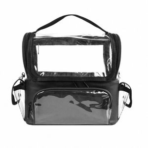 PVC Women's Bags Sal Makeup Tool Ryggsäck Hårlagring Transparent Waterproof Travel Bag Barber Accores E3WM#