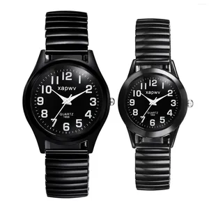 Relógios de pulso Lancardo Elastic Strap Watch para Homens Casais Claro e Fácil Leitura Grande Preto Digital Aço Duro À Prova D 'Água Analógico Quartzo