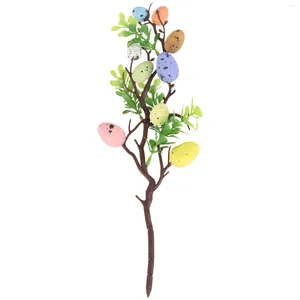 装飾的な花の卵の木の枝の花のピック人工卵ステムアレンジメント飾り花瓶フィラーテーブル春パーティーのための熟成