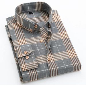 Autumn and Winter Mens Plain Weave Long Sleeved Korean Fashion Business Casual Slim Fit Shirt 240323