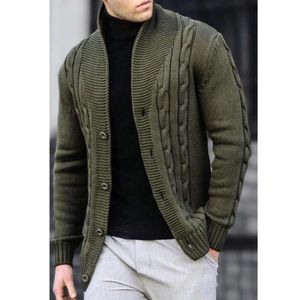 Casual Sweater New Thickened Warm Fried Dough Twists Cardigan Men's Autumn and Winter Knitwear Coat