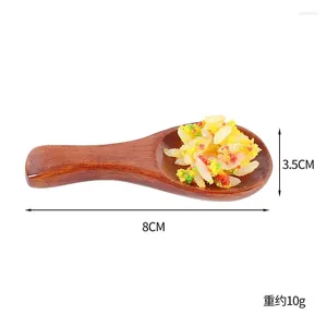 Decorative Figurines ZOCDOU 1 Piece Imitation Egg Fried Rice And Red Bea Small Statue Little Figurine Resin Crafts Figure Ornament