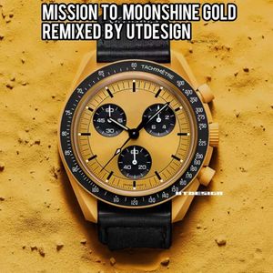 moonswatch Bioceramic Planet Relógios masculinos com função completa Quarz Chronograph Designer Watch Mission to Mercury 42mm Relógio de luxo Edição limitada Relógio de pulso 969