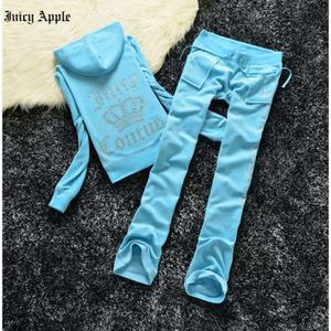 2024 Juicy Tracksuit Women Veet Brand Velor Sewing Suit Track Hoodies and Pants Set Ny High Fallow HGU668