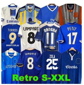 CFC Drogba Torres Retro Fußballtrikots Lampard 12 13 Finale 96 97 99 82 85 87 89 90 Fußballtrikot Vintage Crespo Classic 03 05 06 16 COLE ZOLA Vialli 07 08