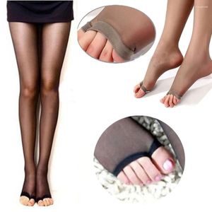 Kadınlar kadın bayanlar şeffaf tozluk açık ayak parmağı tayt çorapları külotlu çorap