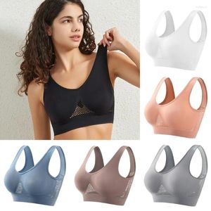 Bras Sports Bra Bra Wireless Yoga пробегает с оттопками поглощение пота для женщин мягкое дышащее пустое комфорт