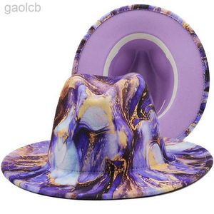 Wide Brim Hats Bucket Hats Fashion Patchwork Womens Fedora Hat Printed Design Wide Brim Trilby Jazz Hat Formal Street Dress Hat Sombreros De Mujer 24323