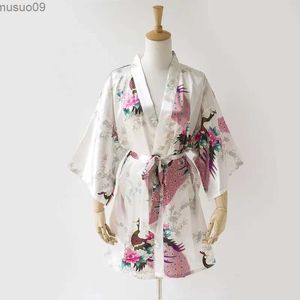 Ev Giyim Yaz Beyaz Kadınlar Yapay İpek Kimono Banyo Elbise Seksi Mini Gelin Elbise Gelinlik Salonu Ev Elbise Boyutu S M L XXL XXXL D127-01L2403