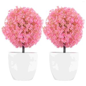 Decorative Flowers Simulated Potted Plant Faux Plants Indoor Artificial Fake Office Bonsai Small For Home