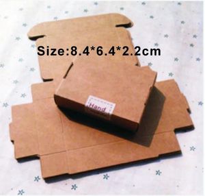 Gift Wrap Size 8.4 6.4 2.2cm Wholesale 1000PCS/LOT Kraft Paper Box Free Print 1 Color LOGO