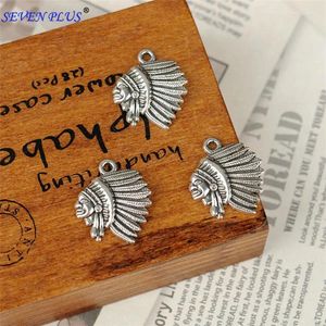 Charms High Quality 20 Pieces/Lot 21mm 19mm Metal Indians Tribal Leader Head