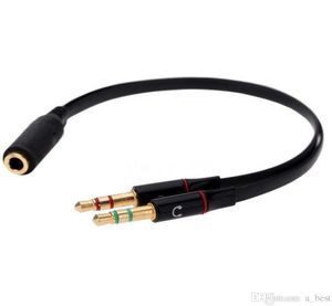 Cavo adattatore audio AUX per microfono da 35 mm con 2 jack maschio a 1 femmina per auricolare Cavo per telefono cellulare2414093