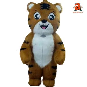 Mascot kostymer 2m/2,6m/3m jätte iatable tiger dräkt vuxen verkliga djur karaktär spräng upp maskot kostym gå bärbar outfit för evenemang