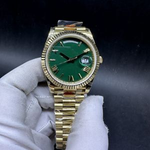 Relógio masculino de melhor qualidade 40 228238 BP caixa automática em ouro amarelo 39,5 mm mostrador verde números romanos