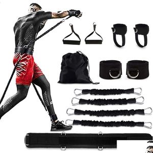 Bungee Resistance Bands Home Gym Stretching Strap Set Waist Leg Bouncing Training Arm Exercises Boxing Muay Body Building Yoga Exerc Dhbfe