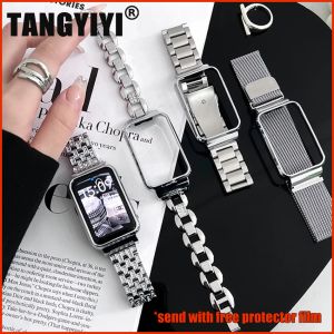 Cases Metal Pasek do Xiaomi Mi Band 7 Pro Watch Band Fashion INS Srebrny luksusowy bransoletka ze stali nierdzewnej wymiana opaski na rękę Correa