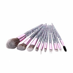10pcs makeup brushes set glitter crystal handle soft nyl hair make-up tools & accories for eyeshadow eyebrow 30sets/lot DHL g34i#