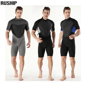 Anzüge 2mm Männer Neopren Neopren -Neoprenanzug Doppel Nylon Stoff Kurzabsatz Tauchanzug Surfkleidung Surf Tauchausrüstung Winter Badeanzug