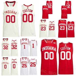 College Indiana Hoosiers Basketball Jerseys 23 Trayce Jackson-Davis 1 Jalen Hood-Schifino 0 Xavier Johnson 25 Race Thompson 12 Miller Kopp Trey Galloway University