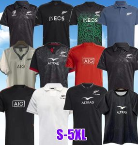 23-24 Copa do Mundo Negros Rugby Jerseys Preto Nova Jersey Zelândia Moda Sevens 2023 2024 Todos Super Rugby Colete Camisa Polo Maillot Camiseta Maglia Tops