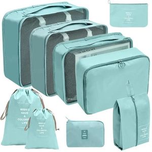 Depolama Çantaları Parça Set Seyahat Eve Katlanabilir Tuvalet Masarları Organizatör Kıyafet Bagaj Paketleme Küpü Bavul Düzenli Tepe