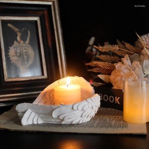 Candle Holders Nordic White Wings Feathers Angel Candlestick Living Room Restaurant Bar Wedding Couple Atmosphere Decoration