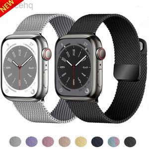 Zespół opaski Milanese Pętla dla zegarek Ultra 8 7 6 5 4 SE 45 mm 49 mm 44 mm 41 mm 40 mm metalowe podwójne pasmo magnetyczne Iwatch 3 42 mm 24323