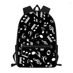 Sacos escolares Música Nota Meninas Mochila Elementar Crianças Saco Livro com Bolso para Crianças Mulheres Satchel Mochil