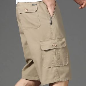 Sommarvintage stora fickarbeten shorts manlig lös rak harajuku mode y2k kläder mens casual lastbyxor 240301