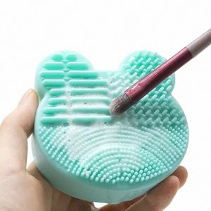 multifuncti Makeup Brush Cleaner Beauty Powder Remover Cat Head Makeup Brush Dry and Wet Cleaning Silice Spge Tool X2uS#